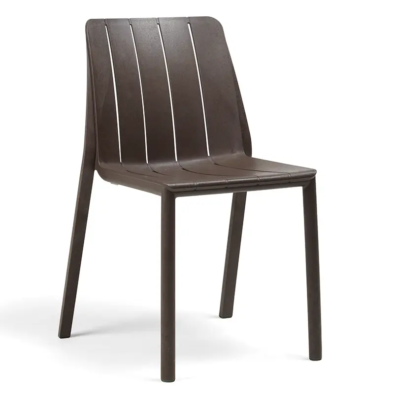 7NARDI Tiberina 206 stapelbarer Outdoor‑Bistrostuhl aus Fiberglas‑Polypropylen mit ergonomischer Netzstruktur