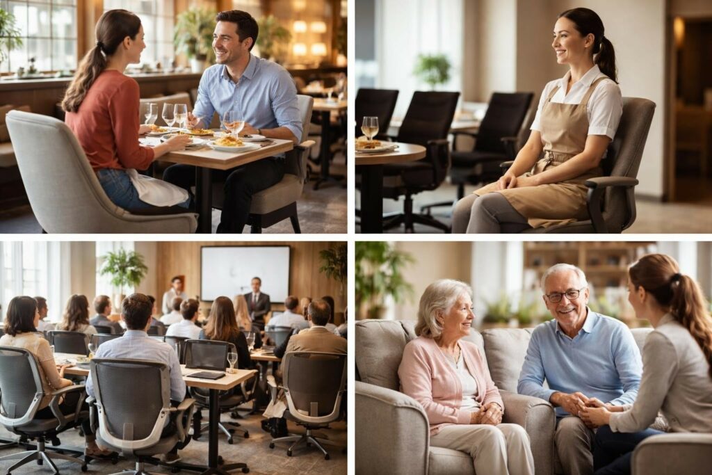 Ergonomisches Sitzen Komfort für Gäste Mitarbeiter