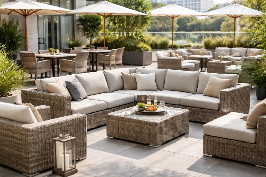 Polyrattan für Hotels Eleganz trifft Wetterfestigkeit