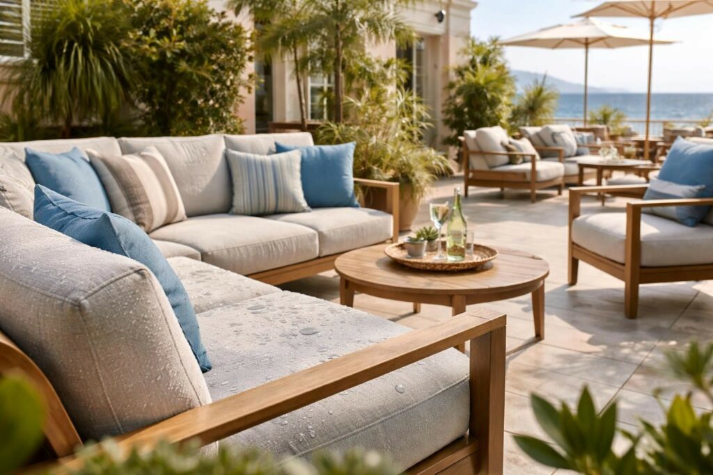 Sunbrella-Stoffe Langlebigkeit für Outdoor-Hotelmöbel