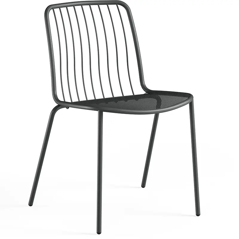 Alisea 1406 EMU® Outdoor-Stapelstuhl in Anthrazit – modernes Design für Terrasse und Gastronomie - Hantermann - Der Hotelausstatter EMU Alisea 1406 Outdoor‑Stuhl aus pulverbeschichtetem, galvanisiertem Stahl mit ergonomischer Rückenlehne, wetterfest und stapelbar bis 8 Stühle