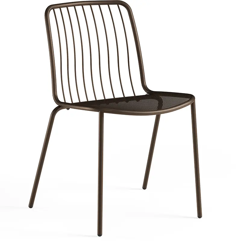 Alisea 1406 EMU® Outdoor-Stapelstuhl in Braun – zeitloser Terrassenstuhl aus Metall - Hantermann - Der Hotelausstatter EMU Alisea 1406 Outdoor‑Stuhl aus pulverbeschichtetem, galvanisiertem Stahl mit ergonomischer Rückenlehne, wetterfest und stapelbar bis 8 Stühle