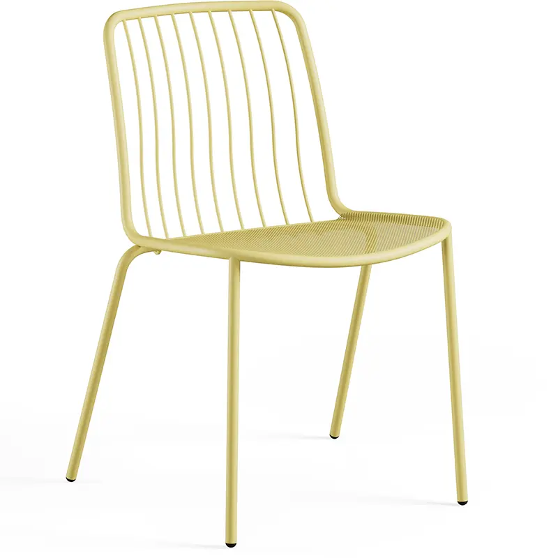 Alisea 1406 EMU® Outdoor-Stapelstuhl in Gelb – leichte Optik für moderne Außenbereiche - Hantermann - Der Hotelausstatter EMU Alisea 1406 Outdoor‑Stuhl aus pulverbeschichtetem, galvanisiertem Stahl mit ergonomischer Rückenlehne, wetterfest und stapelbar bis 8 Stühle