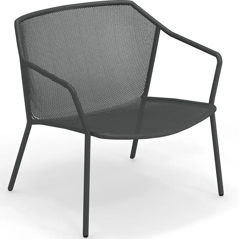 EMU Darwin 524 in Anthrazit – Outdoor‑Stahlstuhl - Hantermann - Der Hotelausstatter EMU Darwin 524 Outdoor‑Stahlstuhl mit fein gelochter Sitz‑ und Rückenfläche, pulverbeschichtet, wetterfest, stapelbar und ideal für Gastronomie