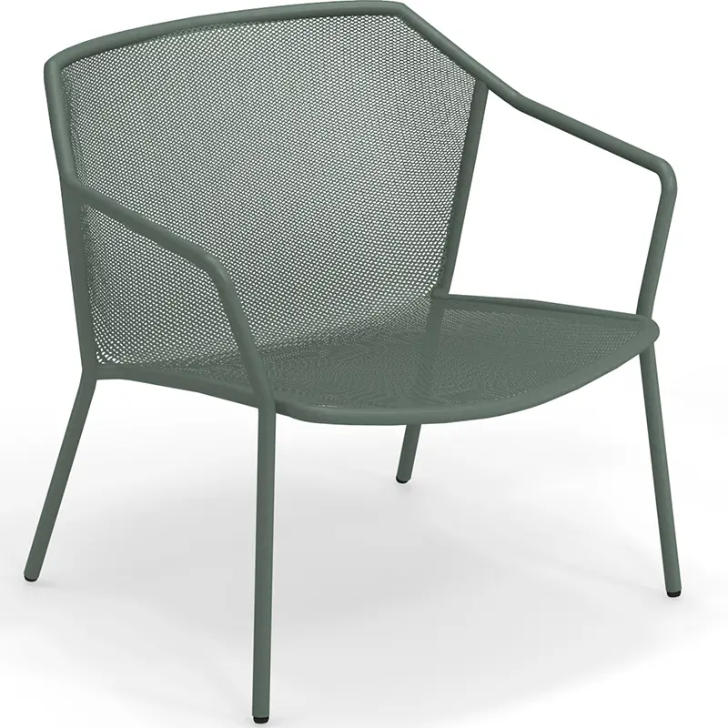 Darwin 524 by EMU® – Outdoor-Loungestuhl in Grün - Hantermann - Der Hotelausstatter EMU Darwin 524 Outdoor‑Stahlstuhl mit fein gelochter Sitz‑ und Rückenfläche, pulverbeschichtet, wetterfest, stapelbar und ideal für Gastronomie