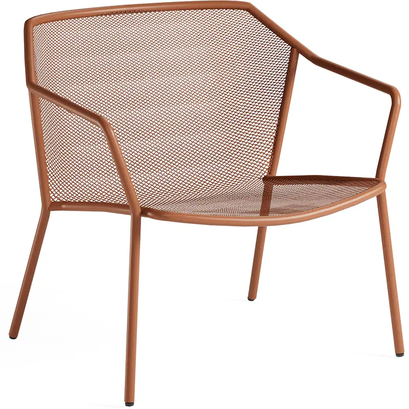 Darwin 524 by EMU® – Outdoor-Loungestuhl in Terrakotta - Hantermann - Der Hotelausstatter EMU Darwin 524 Outdoor‑Stahlstuhl mit fein gelochter Sitz‑ und Rückenfläche, pulverbeschichtet, wetterfest, stapelbar und ideal für Gastronomie