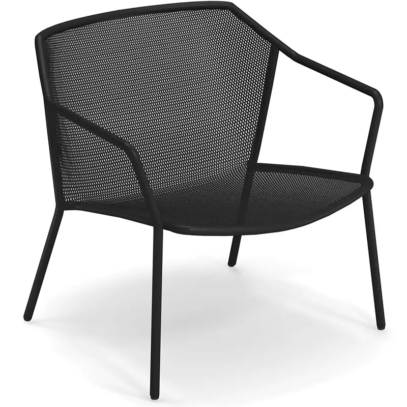 EMU Darwin 524 in schwarz – Outdoor‑Stahlstuhl - Hantermann - Der Hotelausstatter EMU Darwin 524 Outdoor‑Stahlstuhl mit fein gelochter Sitz‑ und Rückenfläche, pulverbeschichtet, wetterfest, stapelbar und ideal für Gastronomie