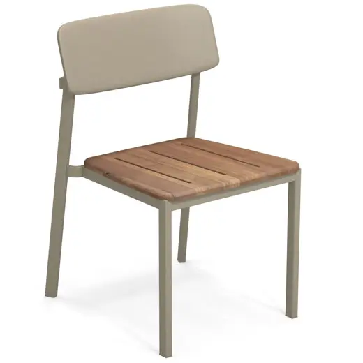 EMU Shine 247 – Outdoor‑Stuhl mit Teak‑Sitzfläche - Hantermann - Der Hotelausstatter EMU Shine 247 Outdoor‑Stuhl mit Teak‑Sitzfläche und Aluminiumrahmen, wetterfest, ergonomisch und ideal für Terrassen und Gastronomie