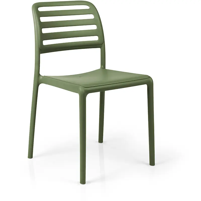 Nardi Costa Bistrot Stapelstuhl aus UV-beständigem Fiberglas-Polypropylen in Grün für den Außenbereich
