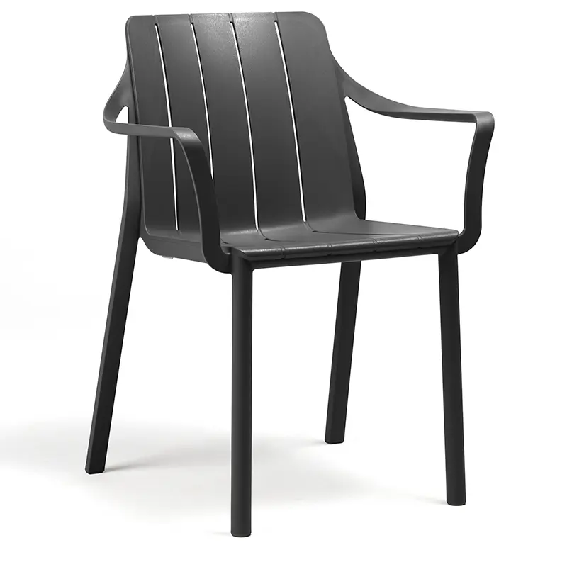 Nardi Tiberina Armlehnstuhl – moderner Outdoorstuhl in Anthrazit - Hantermann - Der Hotelausstatter Nardi Tiberina Armlehnstuhl in Anthrazit mit Armlehnen für Terrasse, Gastronomie und Hotellerie