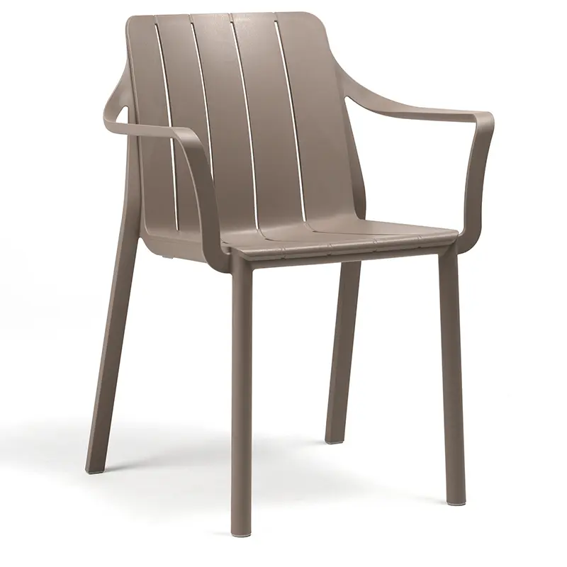Nardi Tiberina Armlehnstuhl – Outdoorstuhl in Taupe - Hantermann - Der Hotelausstatter Nardi Tiberina Armlehnstuhl in Taupe mit Armlehnen für Terrasse, Gastronomie und Hotellerie