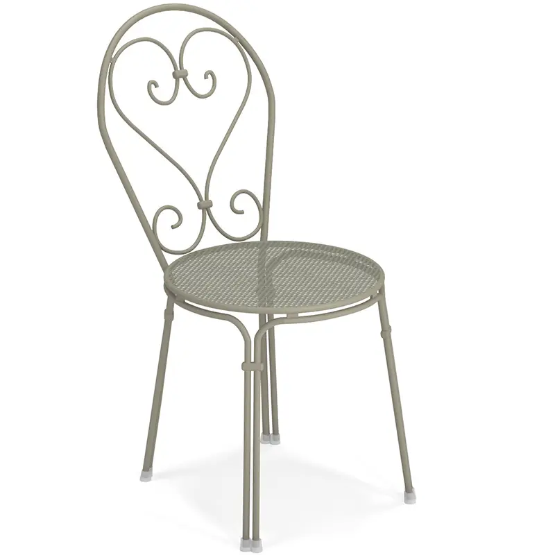 Pigalle 909 Outdoor-Stuhl by EMU® – dezente Eleganz in Grau - Hantermann - Der Hotelausstatter EMU Pigalle 909 Outdoor‑Stahlstuhl mit dekorativer Lochstruktur, filigraner Linienführung, wetterfest, UV‑beständig und ideal für Gastronomie