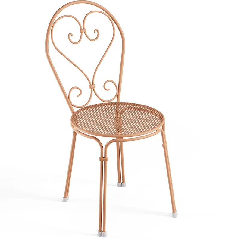 Pigalle 909 Outdoor-Stuhl by EMU® – elegante Terrakotta-Optik - Hantermann - Der Hotelausstatter EMU Pigalle 909 Outdoor‑Stahlstuhl mit dekorativer Lochstruktur, filigraner Linienführung, wetterfest, UV‑beständig und ideal für Gastronomie