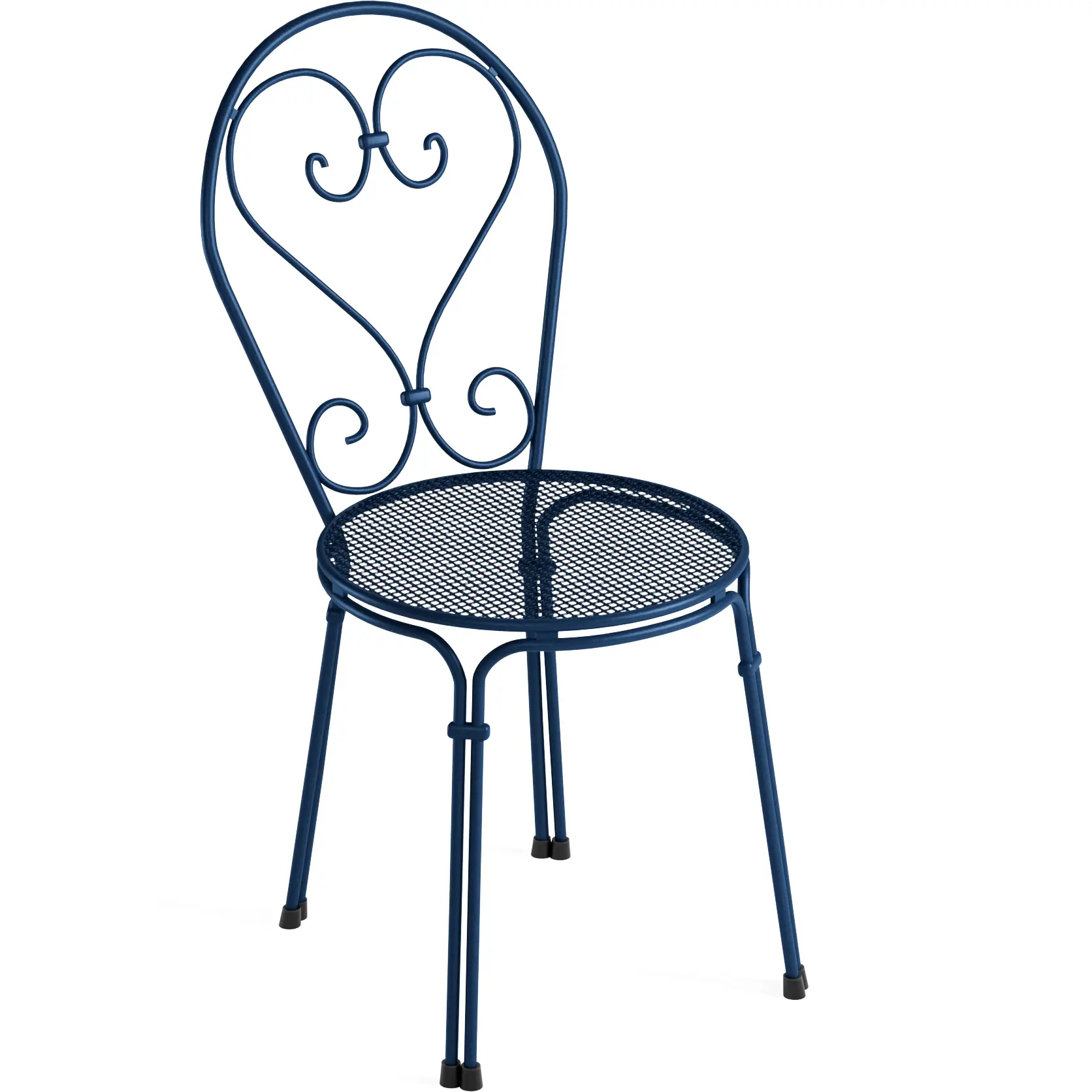 Pigalle 909 Outdoor-Stuhl by EMU® – mediterraner Charme in Dunkelblau - Hantermann - Der Hotelausstatter EMU Pigalle 909 Outdoor‑Stahlstuhl mit dekorativer Lochstruktur, filigraner Linienführung, wetterfest, UV‑beständig und ideal für Gastronomie