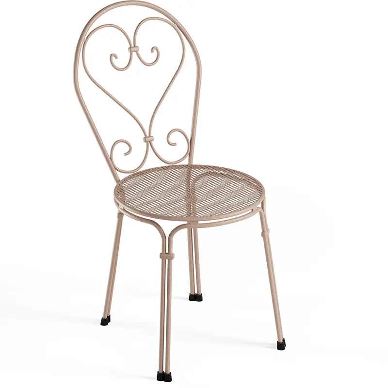 Pigalle 909 Outdoor-Stuhl by EMU® – stilvolle Leichtigkeit in Altrosa - Hantermann - Der Hotelausstatter EMU Pigalle 909 Outdoor‑Stahlstuhl mit dekorativer Lochstruktur, filigraner Linienführung, wetterfest, UV‑beständig und ideal für Gastronomie
