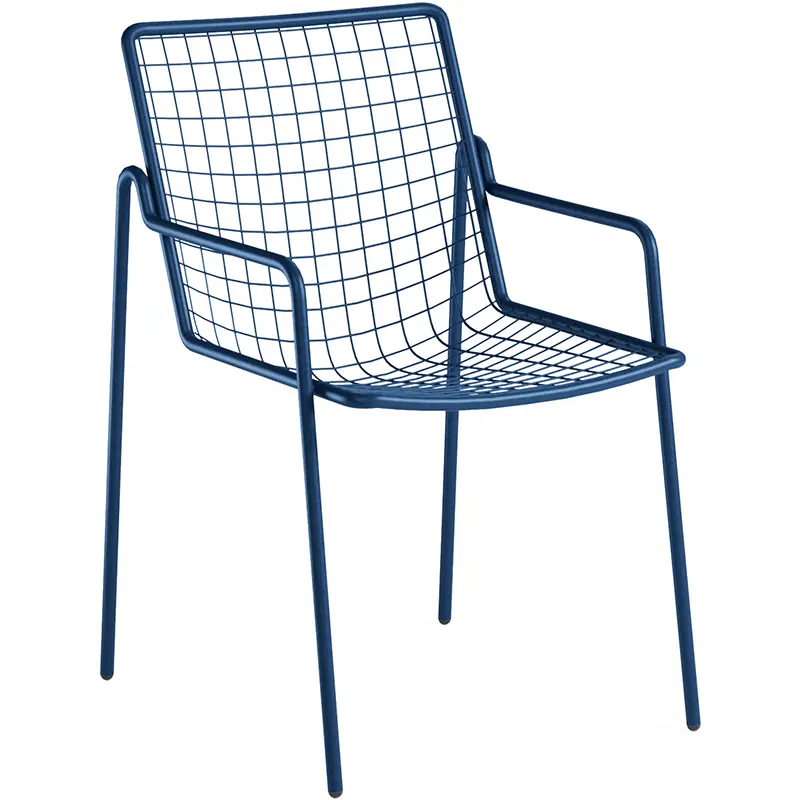 Rio R50 791 Outdoor-Armlehnstuhl by EMU® – maritime Eleganz in Dunkelblau - Hantermann - Der Hotelausstatter EMU Rio R50 791 Outdoor‑Armlehnstuhl mit Rundstahl‑Sitz und Rückenlehne, pulverbeschichtet, wetterfest, ergonomisch und stapelbar für Gastronomie
