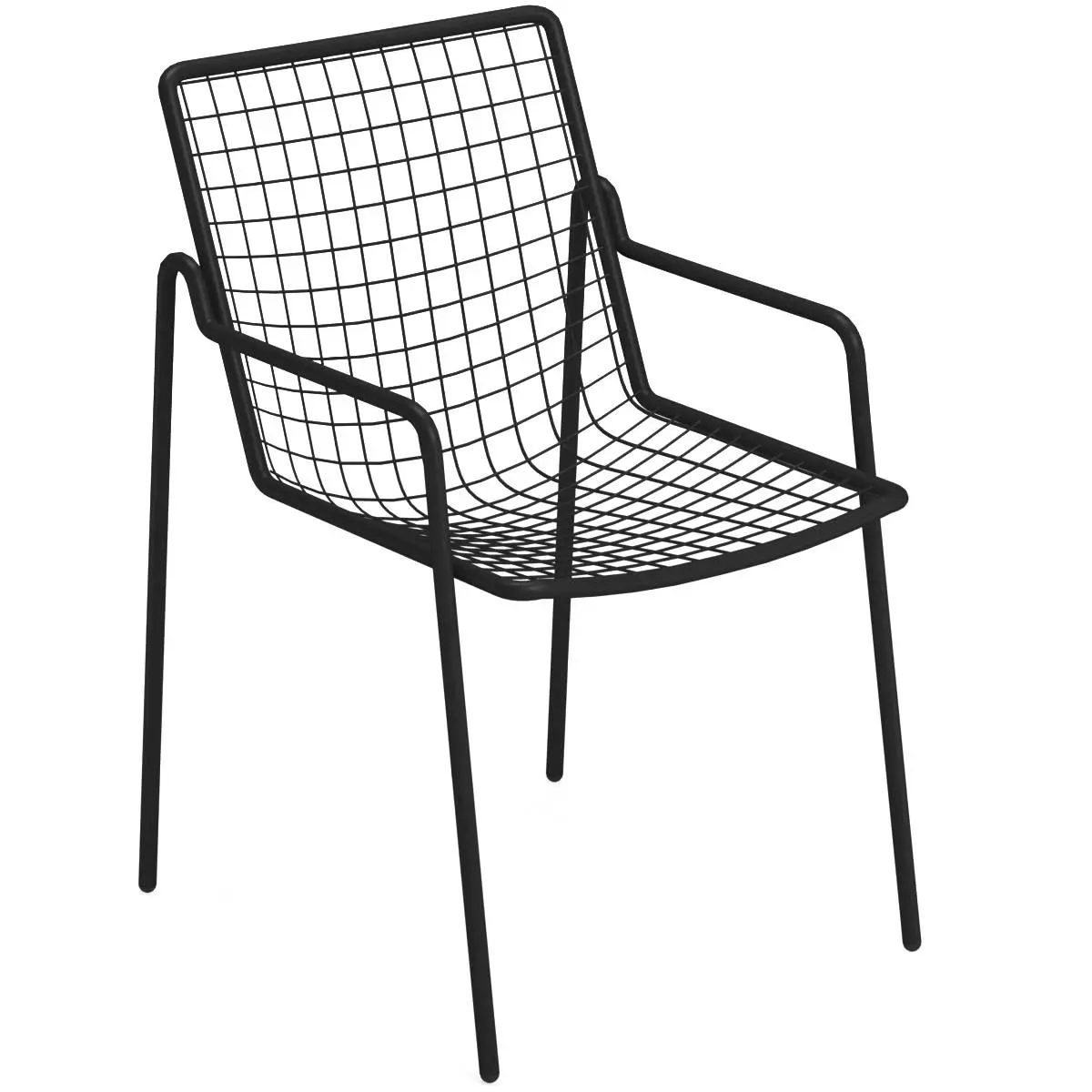 Rio R50 791 Outdoor-Armlehnstuhl by EMU® – markantes Gitterdesign in Schwarz - Hantermann - Der Hotelausstatter EMU Rio R50 791 Outdoor‑Armlehnstuhl mit Rundstahl‑Sitz und Rückenlehne, pulverbeschichtet, wetterfest, ergonomisch und stapelbar für Gastronomie
