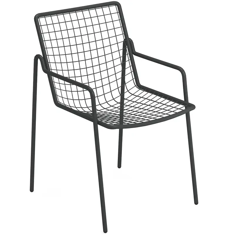 Rio R50 791 Outdoor-Armlehnstuhl by EMU® – urbaner Look in Anthrazit - Hantermann - Der Hotelausstatter EMU Rio R50 791 Outdoor‑Armlehnstuhl mit Rundstahl‑Sitz und Rückenlehne, pulverbeschichtet, wetterfest, ergonomisch und stapelbar für Gastronomie