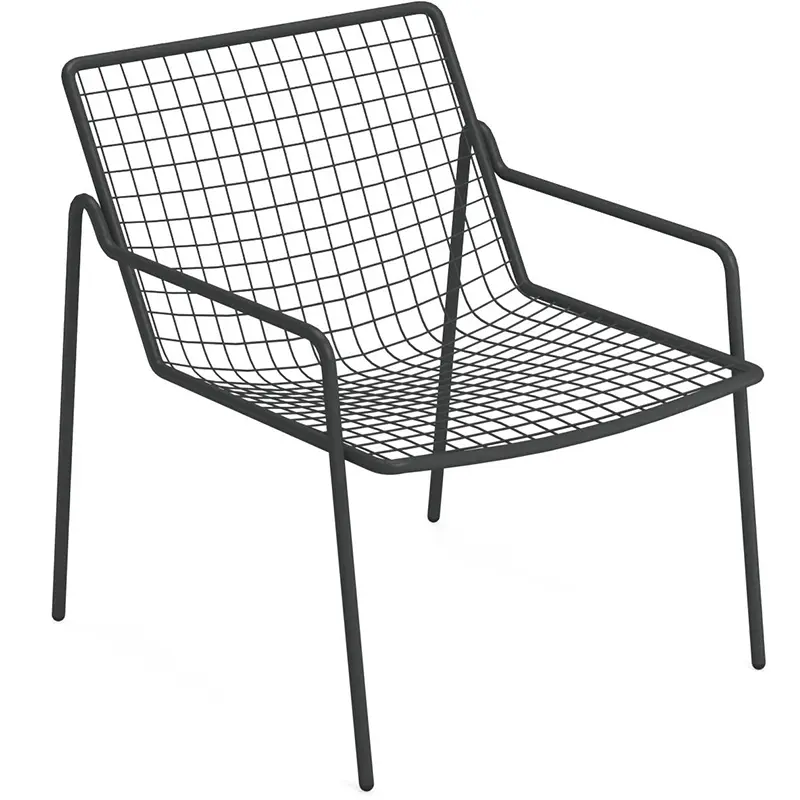 Rio R50 792 by EMU® – Outdoor-Loungestuhl in Anthrazit - Hantermann - Der Hotelausstatter EMU Rio R50 792 Outdoor‑Loungechair aus pulverbeschichtetem, galvanisiertem Stahl mit Rundstahl‑Sitz und Rückenlehne, wetterfest, ergonomisch und stapelbar