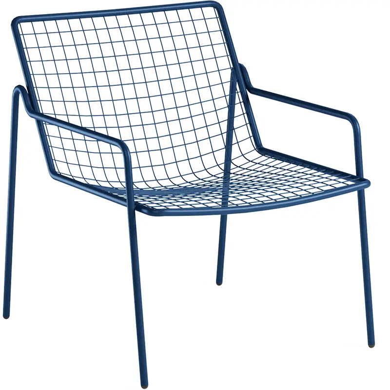 Rio R50 792 by EMU® – Outdoor-Loungestuhl in elegantem Dunkelblau - Hantermann - Der Hotelausstatter EMU Rio R50 792 Outdoor‑Loungechair aus pulverbeschichtetem, galvanisiertem Stahl mit Rundstahl‑Sitz und Rückenlehne, wetterfest, ergonomisch und stapelbar