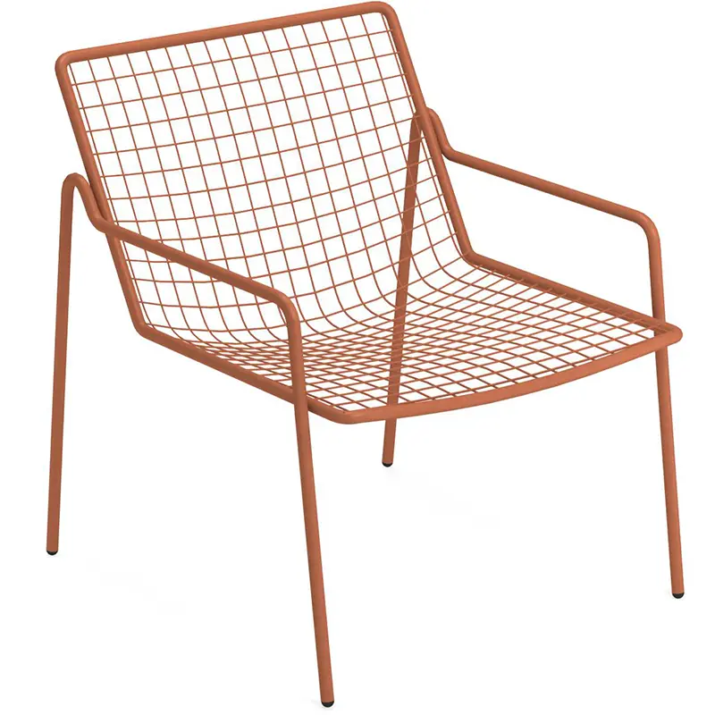 Rio R50 792 by EMU® – Outdoor-Loungestuhl in Terrakotta - Hantermann - Der Hotelausstatter EMU Rio R50 792 Outdoor‑Loungechair aus pulverbeschichtetem, galvanisiertem Stahl mit Rundstahl‑Sitz und Rückenlehne, wetterfest, ergonomisch und stapelbar