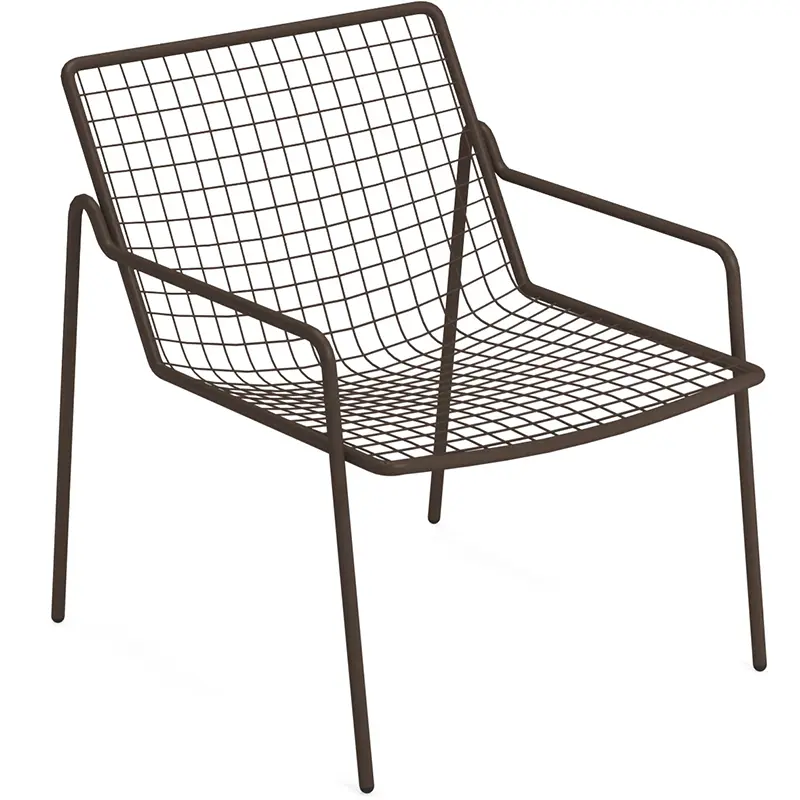 Rio R50 792 by EMU® – stilvoller Loungestuhl in Dunkelbraun - Hantermann - Der Hotelausstatter EMU Rio R50 792 Outdoor‑Loungechair aus pulverbeschichtetem, galvanisiertem Stahl mit Rundstahl‑Sitz und Rückenlehne, wetterfest, ergonomisch und stapelbar