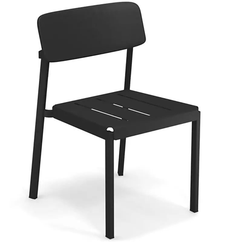 Shine 247 Outdoor-Stapelstuhl by EMU® – moderner Designstuhl in Schwarz - Hantermann - Der Hotelausstatter EMU Shine 247 Outdoor‑Stuhl aus pulverbeschichtetem Aluminium mit ergonomischer Sitzfläche, wetterfest, stapelbar und ideal für Gastronomie