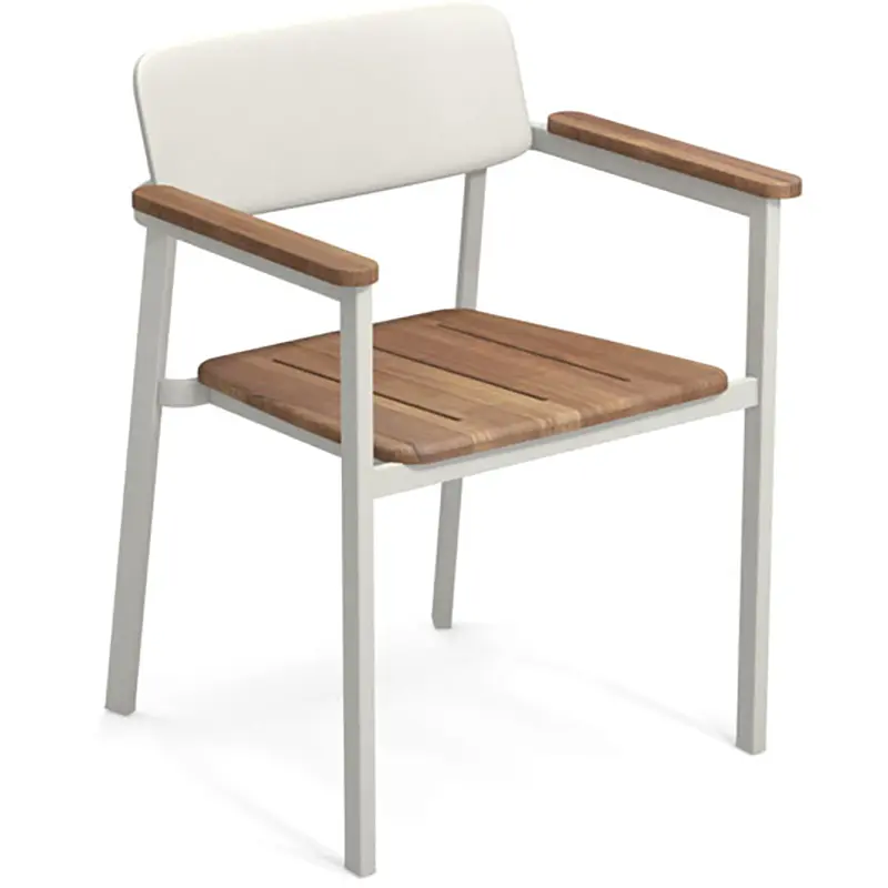 Shine 248 Outdoor-Armlehnstuhl by EMU® mit Sitzfläche und Armlehnen aus Holz für Terrasse und Gastronomie