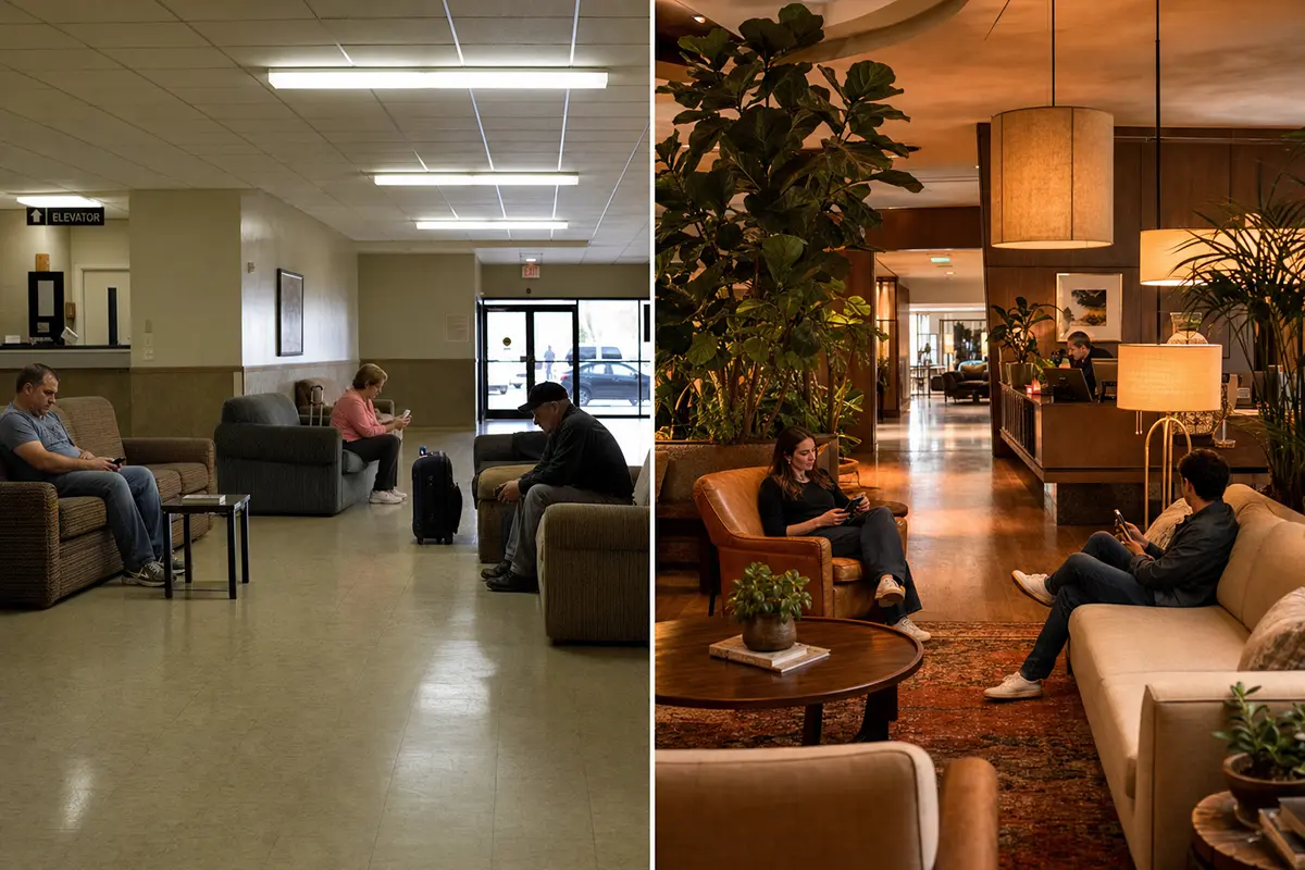 Vergleich Hotel-Standardausstattung vs. differenzierende Details