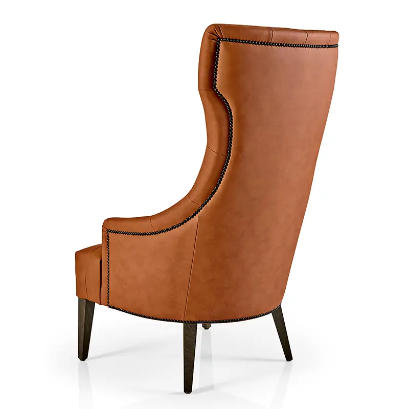 Hanna Highback Loungesessel – Rückenansicht Metall Stick Sessel by JMS mit hoher Rückenlehne - Hantermann - Der Hotelausstatter Hanna Highback Loungesessel Metall Stick by JMS mit hoher Rückenlehne und umlaufenden Ziernägeln