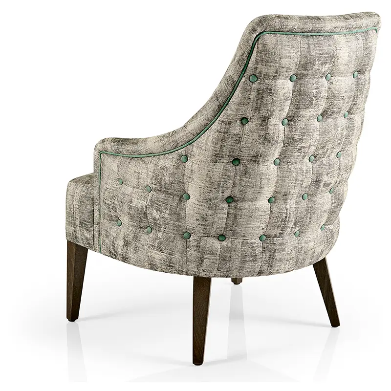 Hanna Sessel/Lounge von JMS – eleganter Loungesessel mit grüner Knopfheftung und geschwungener Rückenlehne - Hantermann - Der Hotelausstatter Hanna Sessel/Lounge von JMS mit grüner Knopfheftung, Keder und geschwungener Rückenlehne für Hotel und Gastronomie