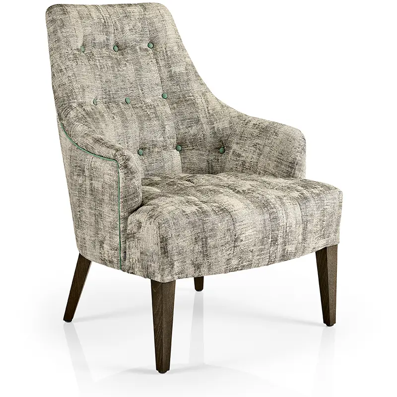 Hanna Sessel/Lounge von JMS – komfortabler Loungesessel mit Knopfheftung und grünen Designakzenten - Hantermann - Der Hotelausstatter Hanna Sessel/Lounge von JMS mit Knopfheftung, grünen Akzenten und dunklen Holzbeinen für Hotel und Gastronomie