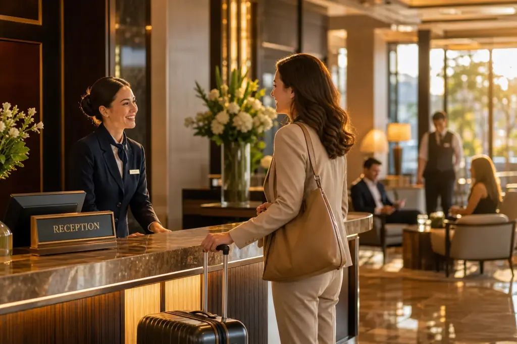 Hotelpersonal Empfang Gästebindung Lobby Premium Ausstattung Wiedererkennungswert Servicequaltität Motivation Zukunft