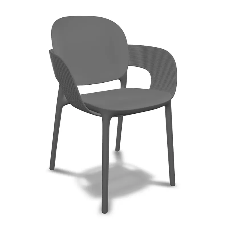 HUG 2382 in Anthrazit, Armlehnstuhl von SCAB – nachhaltiger Komfortstuhl mit umhüllendem Design für Indoor & Outdoor - Hantermann - Der Hotelausstatter HUG 2382 Armlehnstuhl von SCAB aus recyceltem Technopolymer für komfortables Sitzen innen und außen