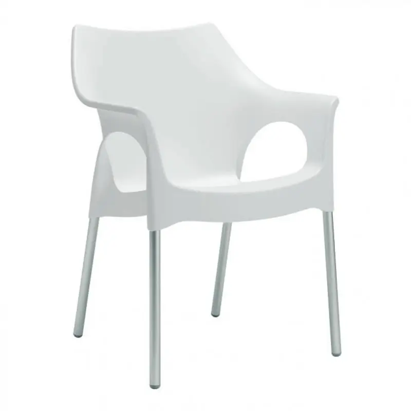 OLA Outdoor-Stapelsessel by SCAB – puristischer Look in Weiß - Hantermann - Der Hotelausstatter OLA Stuhl von SCAB, stapelbarer Outdoor-Stuhl im modernen Design für Terrasse, Garten und Gastronomie