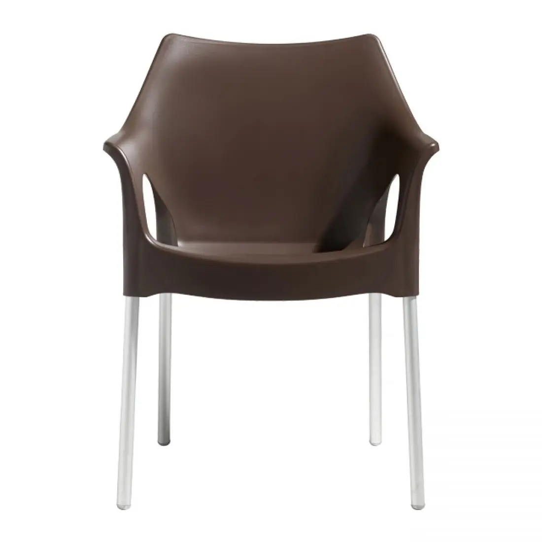 OLA Outdoor-Stapelsessel by SCAB – zeitloses Design in Braun - Hantermann - Der Hotelausstatter OLA Stuhl von SCAB, stapelbarer Outdoor-Stuhl im modernen Design für Terrasse, Garten und Gastronomie