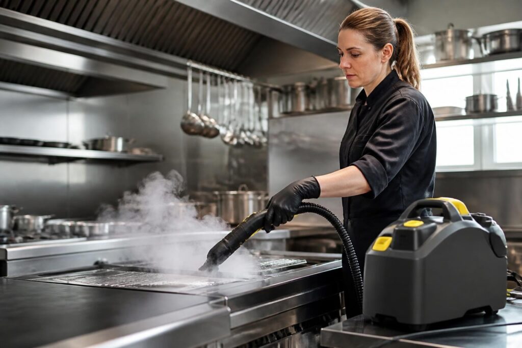 Kuechenhygiene ohne Chemie Die Kraft des Dampfes - Hantermann - Der Hotelausstatter Kuechenhygiene ohne Chemie Die Kraft des Dampfes
