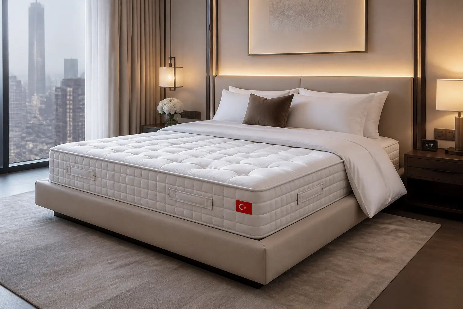 Hochwertige Hotelmatratze aus der Türkei für erstklassigen Schlafkomfort. Steigert Gästezufriedenheit, Bewertungen und Wert Ihres Hotelzimmers nachhaltig.