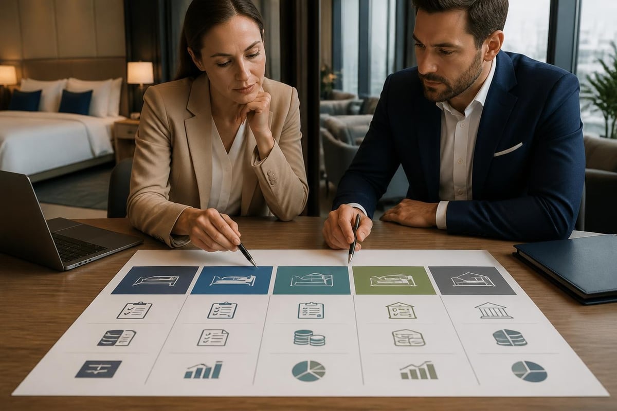 Hoteliers besprechen Förderungen und Finanzierung einer Jahresendinvestition in Hotelausstattung mit BAFA und KfW Programmen