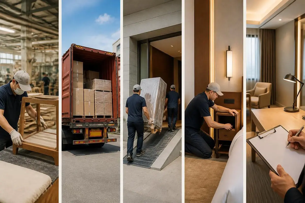 Investitionsbedarf Hotelausstattung: Produktion, Versand, Lieferung, Montage und Abnahme von Hotelmöbeln