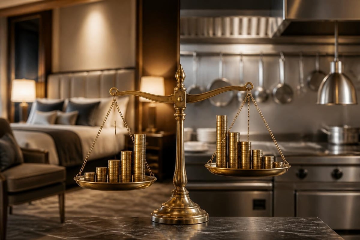 Goldene Waage vergleicht Hotellerie und Gastronomie bei Steuern sparen 2026 mit Investitionsabzug und AfA.