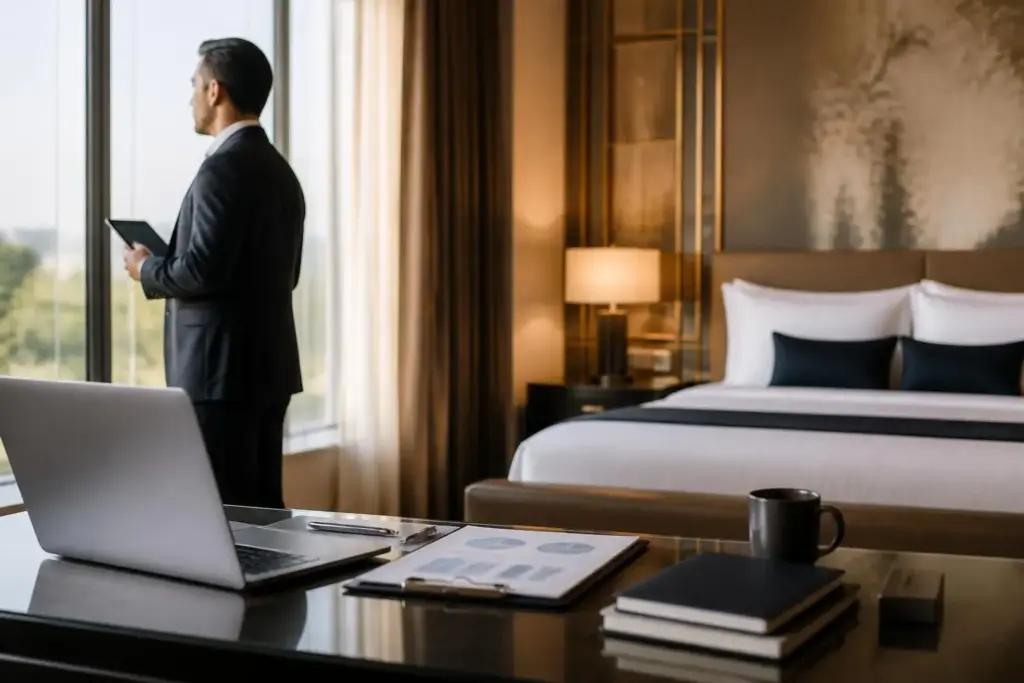 Hotelinterieur als Sinnbild für steueroptimierte Investitionen in Matratzen und Bettwaren