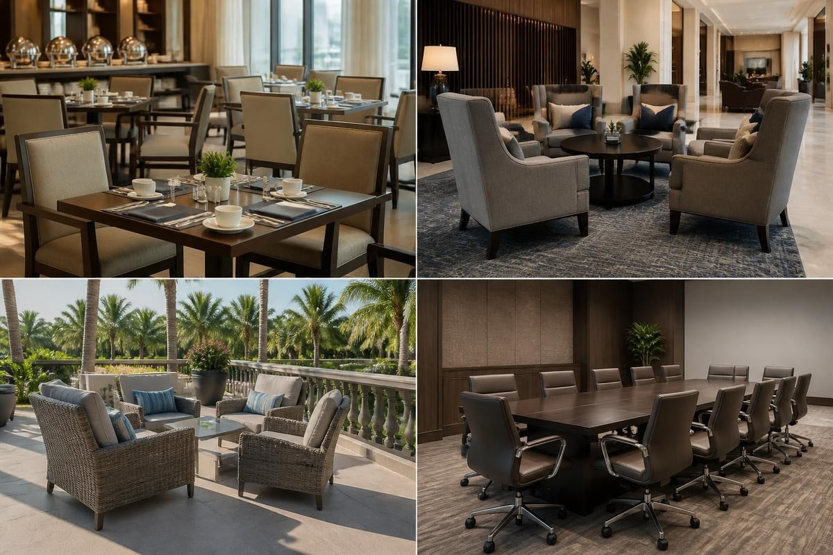Seniorenstühle in verschiedenen Hotelbereichen