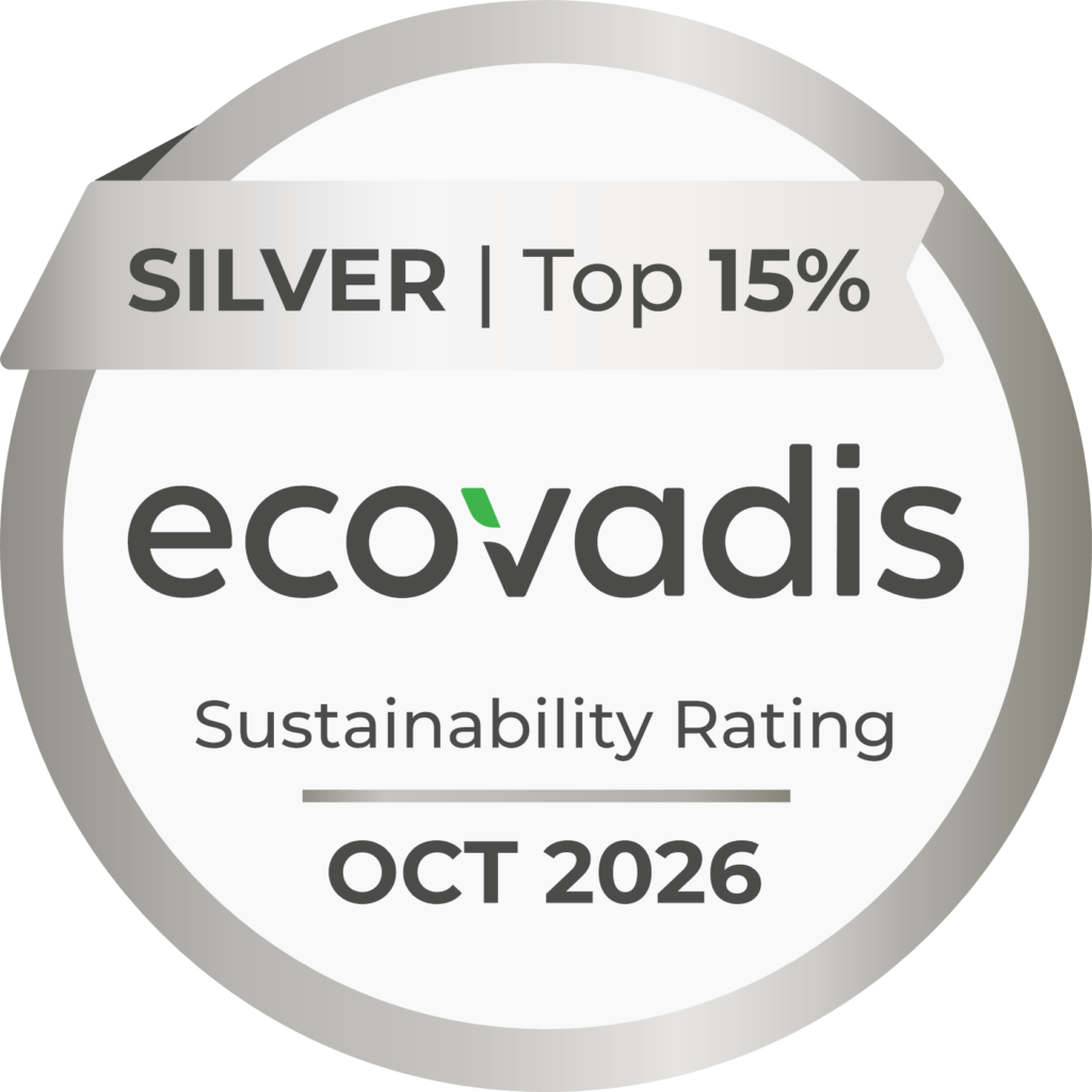 EcoVadis Silbermedaille Oktober 2026 mit der Auszeichnung Top 15 % im Nachhaltigkeitsrating